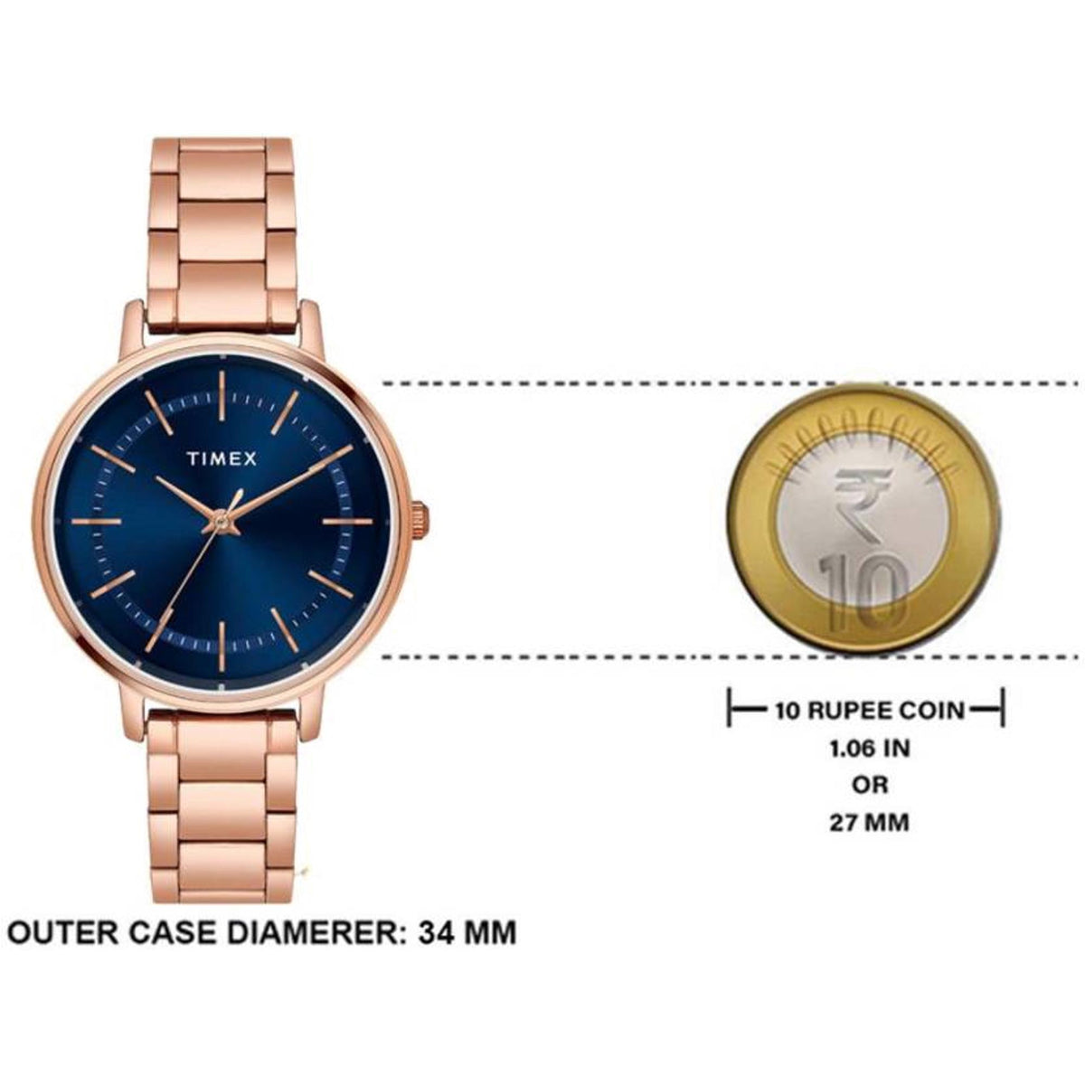 Trendline Women Quartz Blue Dial Analog Stainless Steel Watch TWEL15804