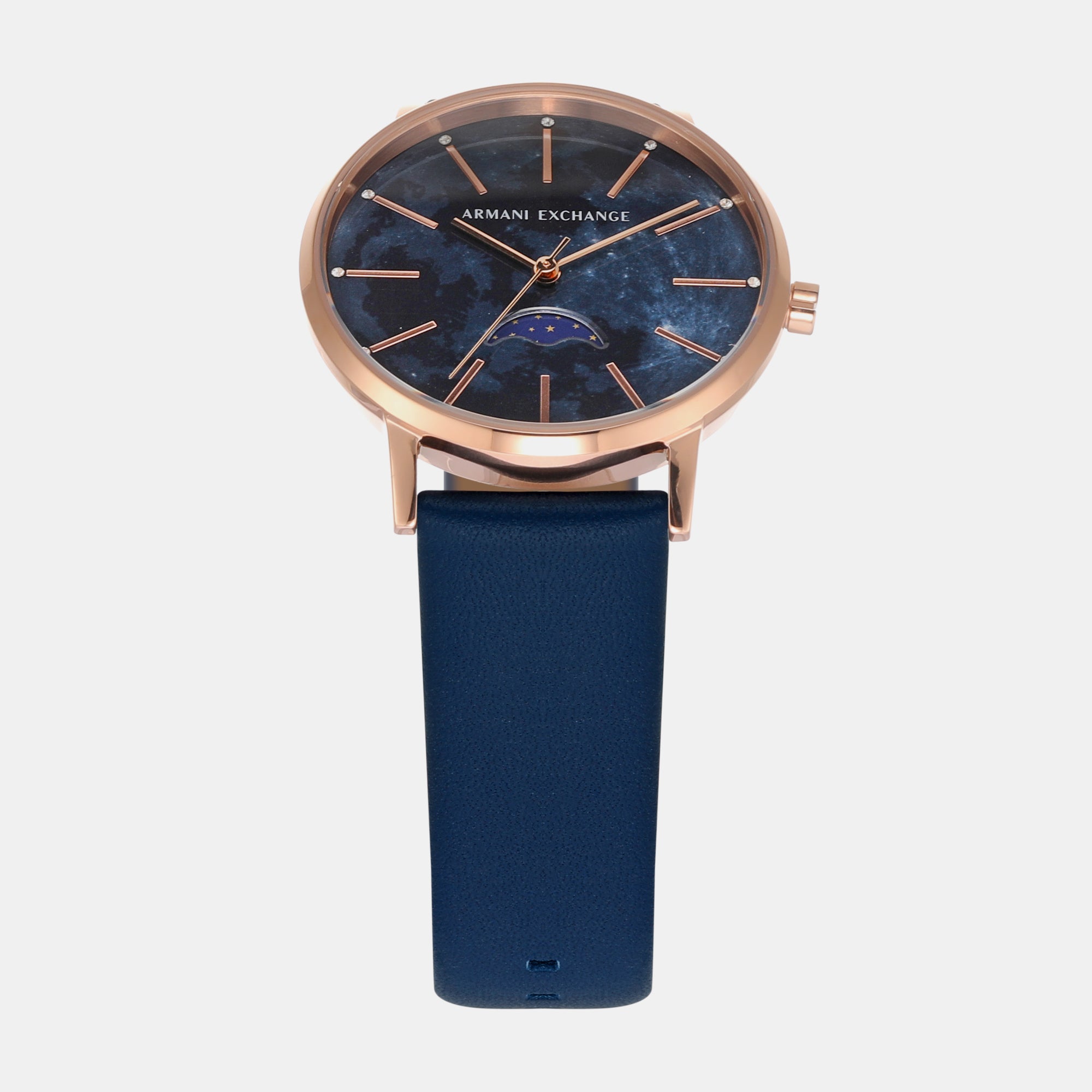 Armani exchange clearance blue dial watch