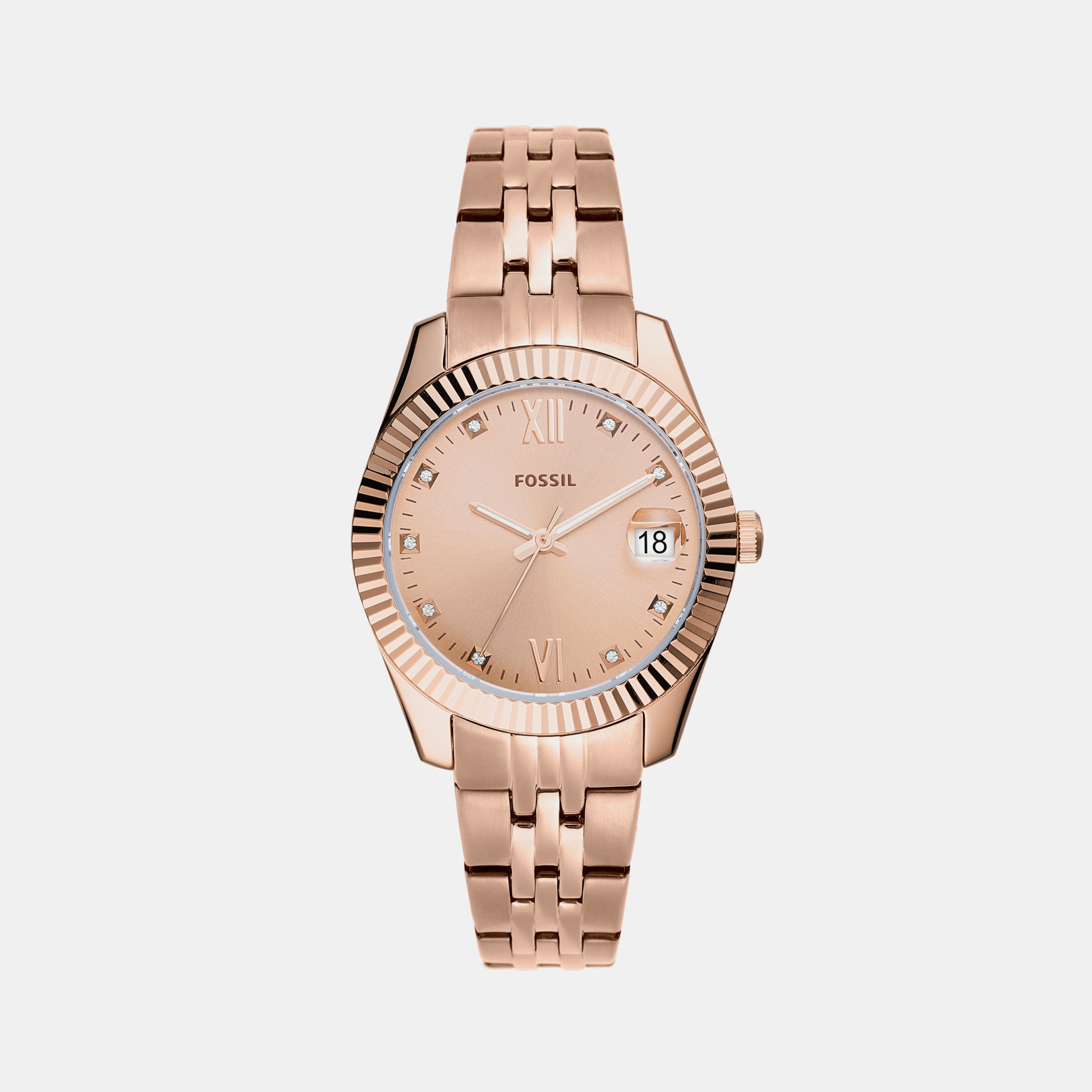 Fossil Scarlette Mini Women Quartz Rose Gold Dial Analog Stainless ...