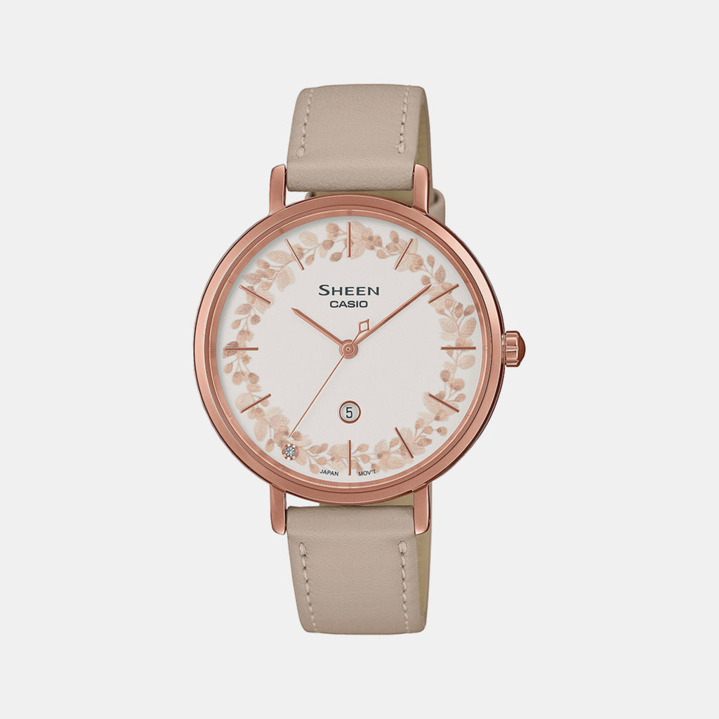 Casio Round White Analog watch