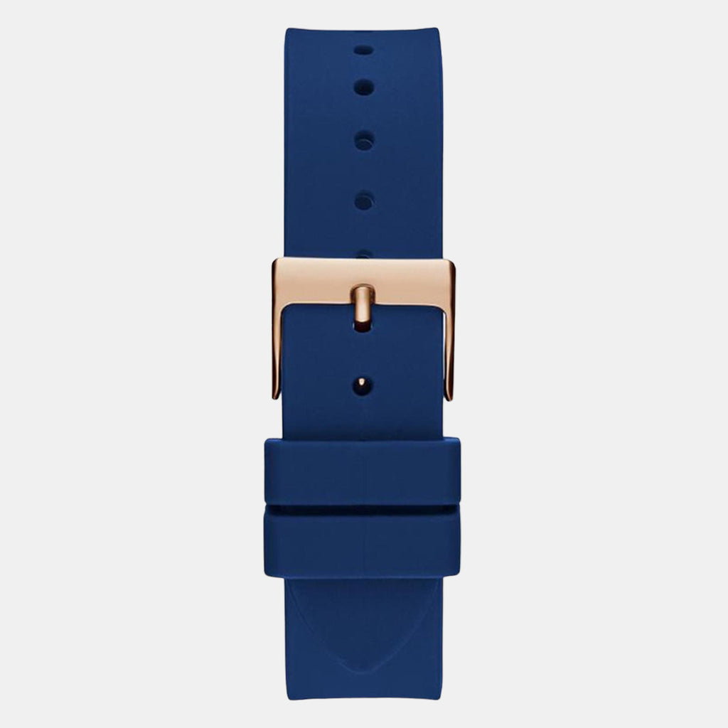 queen Women Quartz Rose Gold Dial Multi-Function Silicone Watch GW0536L5