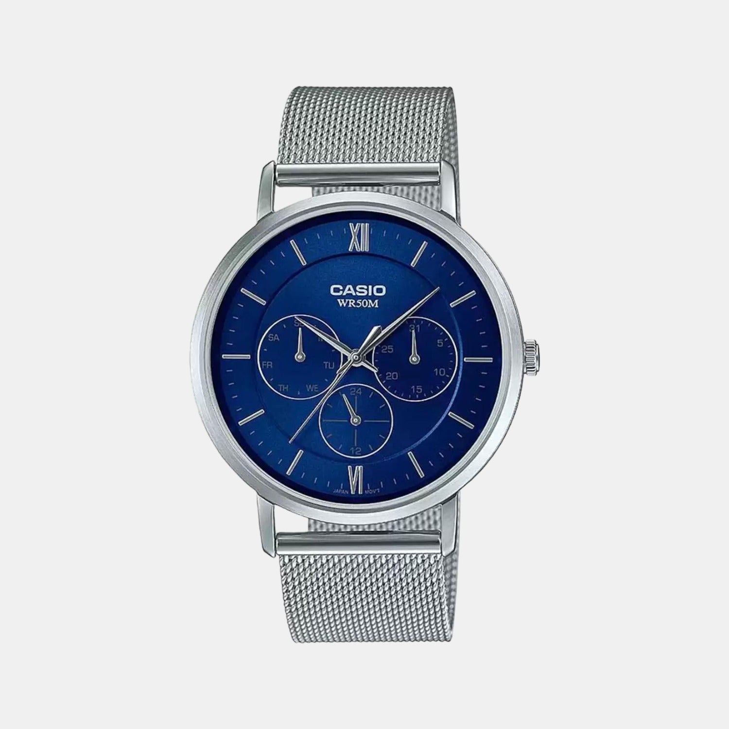 Casio Round Blue Chronograph watch