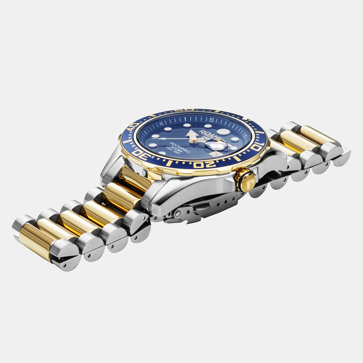 Rockshell Mark III Scuba Men Quartz Blue Dial Analog Stainless Steel Watch 220858 47 45 50