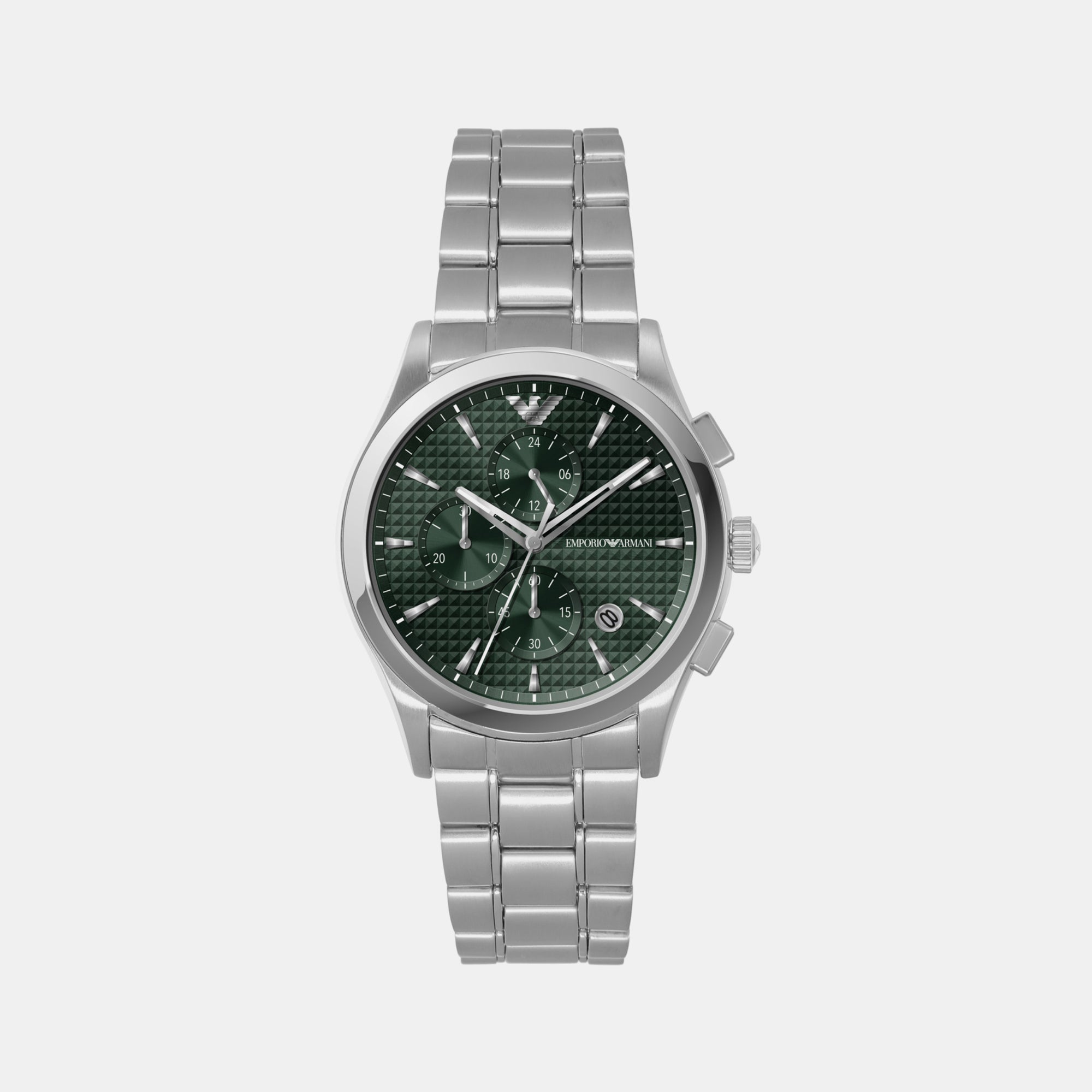 Male Green Chronograph Watch Stainless – In Steel AR11529 Time Just