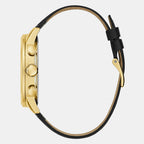 Men Quartz Black Dial Chronograph Leather Watch GW0581G2