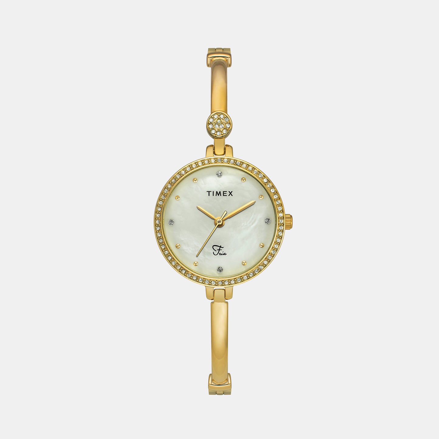 Fria Female Mother Of Pearl Analog Brass Watch TWEL18401