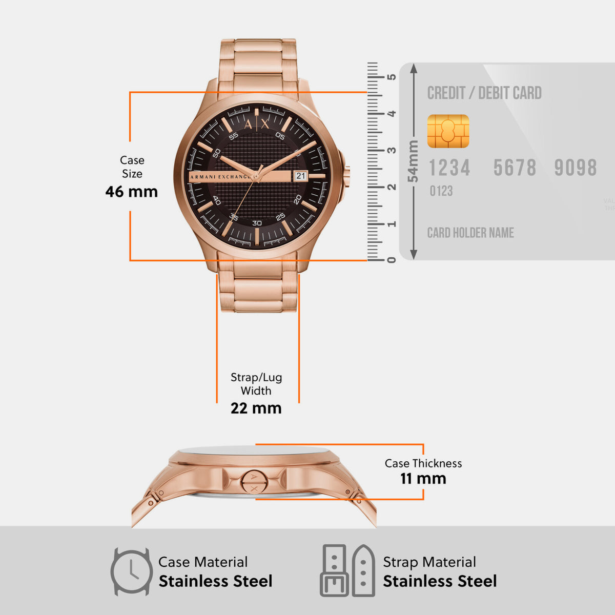 Armani Exchange Stainless Steel Round watch