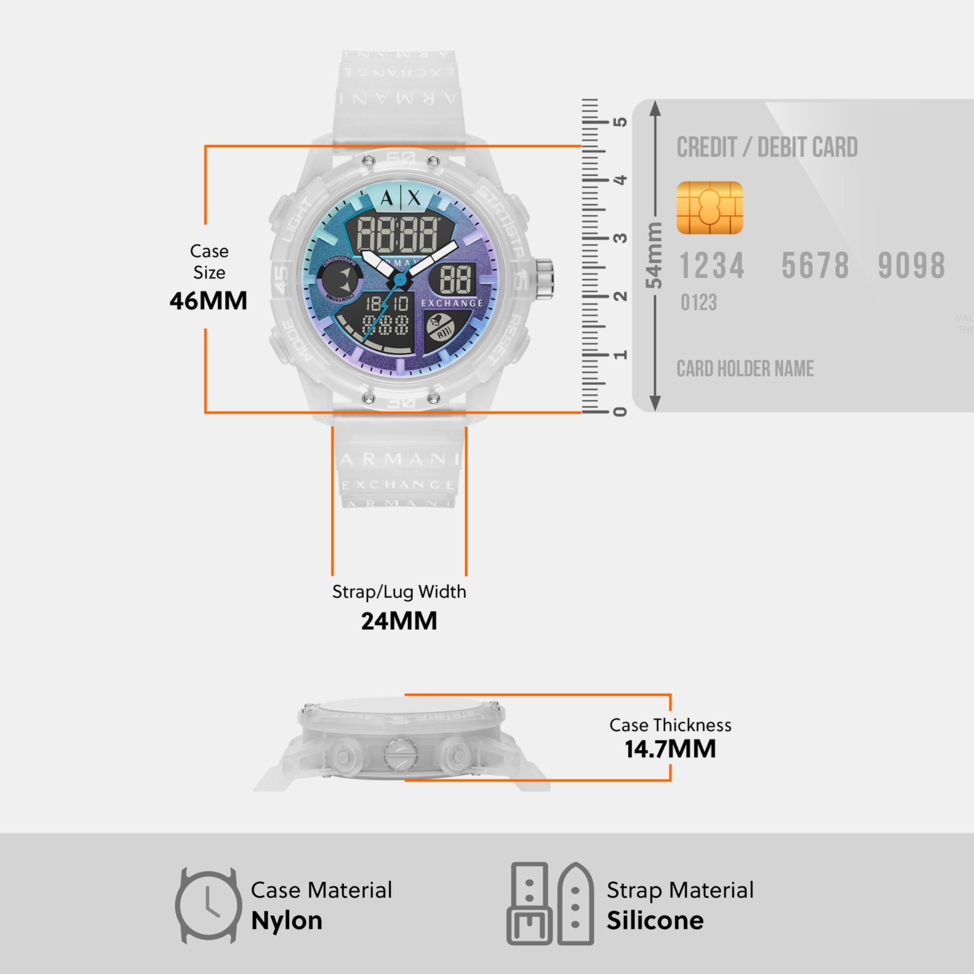 Armani Exchange Silicone Two Tone watch