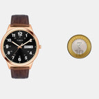 Classics Men Quartz Black Dial Analog Leather Watch TWTG10002