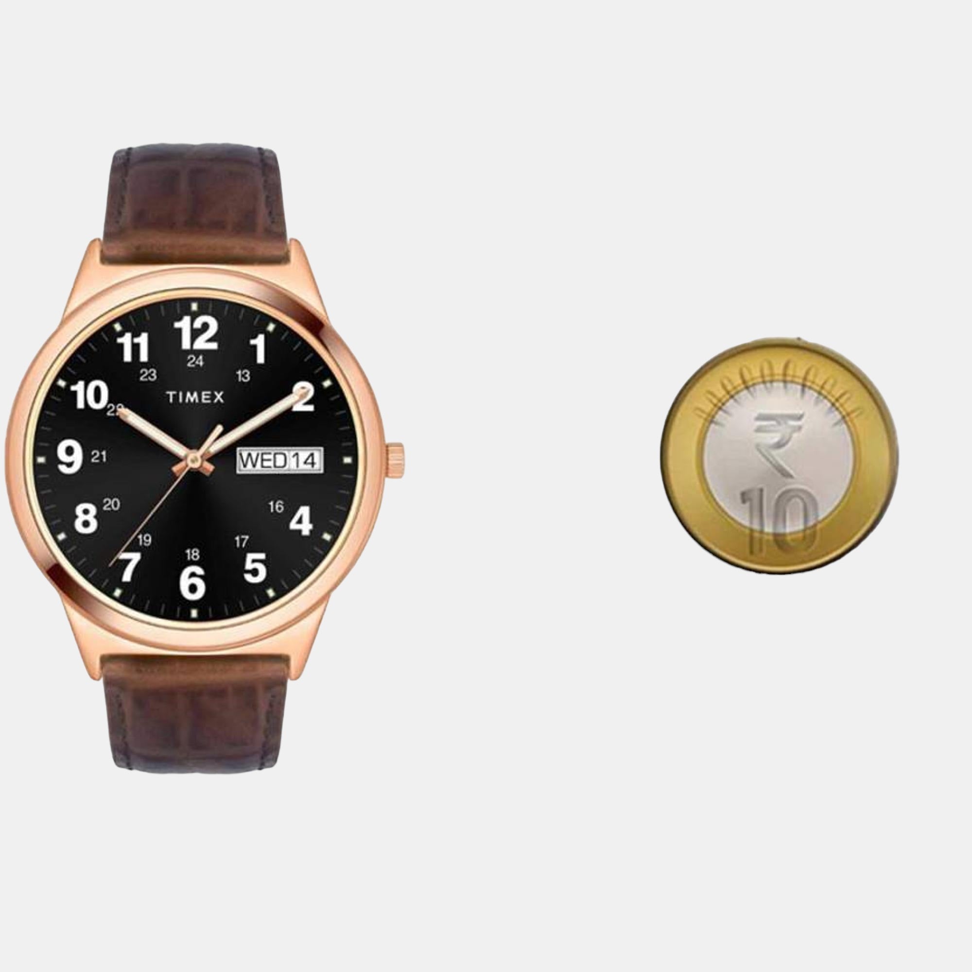 Classics Men Quartz Black Dial Analog Leather Watch TWTG10002