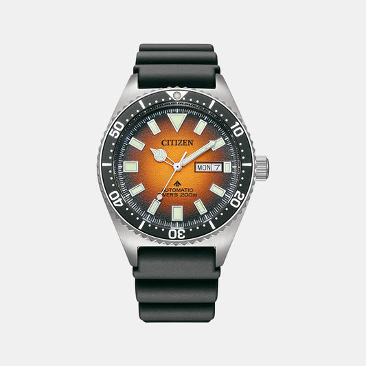 Male Orange Analog Stainless Steel Watch NY0120-01Z