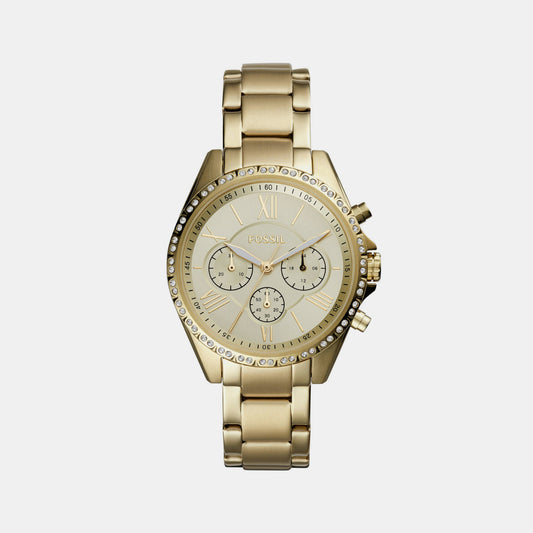 Female Gold Chronograph Stainless Steel Watch BQ3378