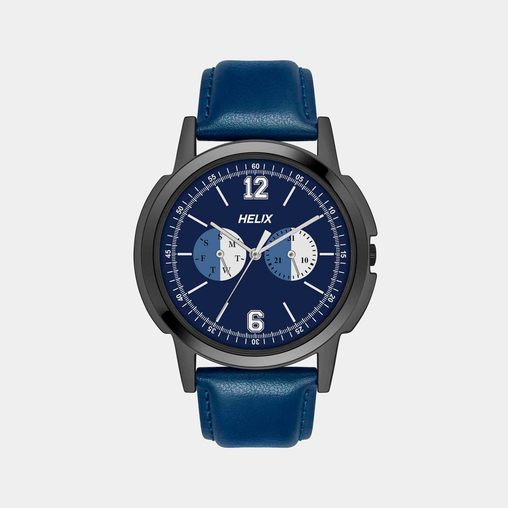 Helix Round Blue Chronograph watch