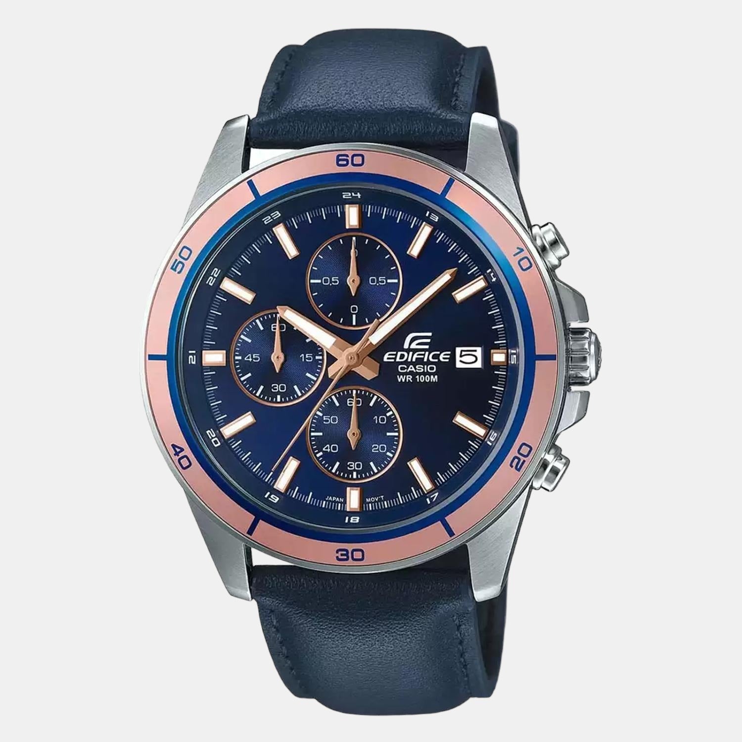 Ex306 blue leather sales analog men s watch