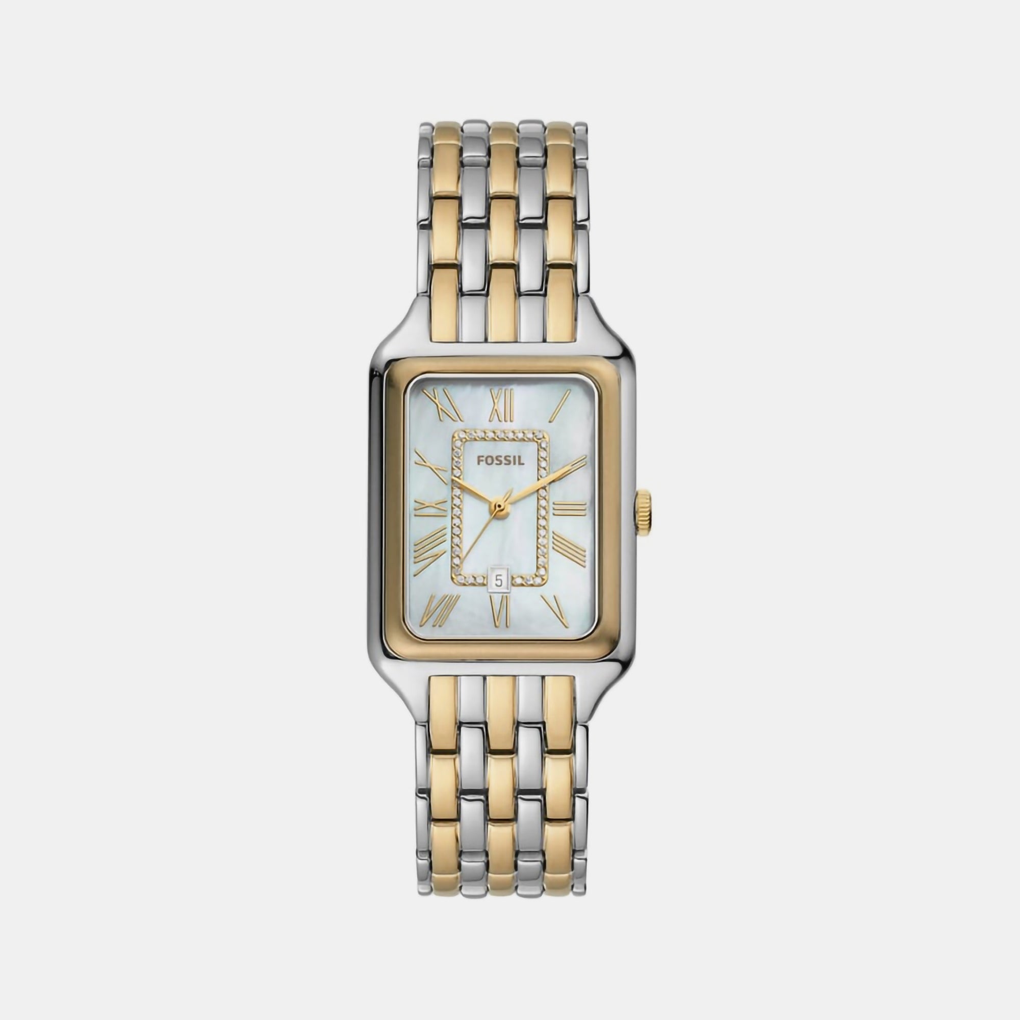 Fossil Rectangular Mother Of Pearl Analog watch