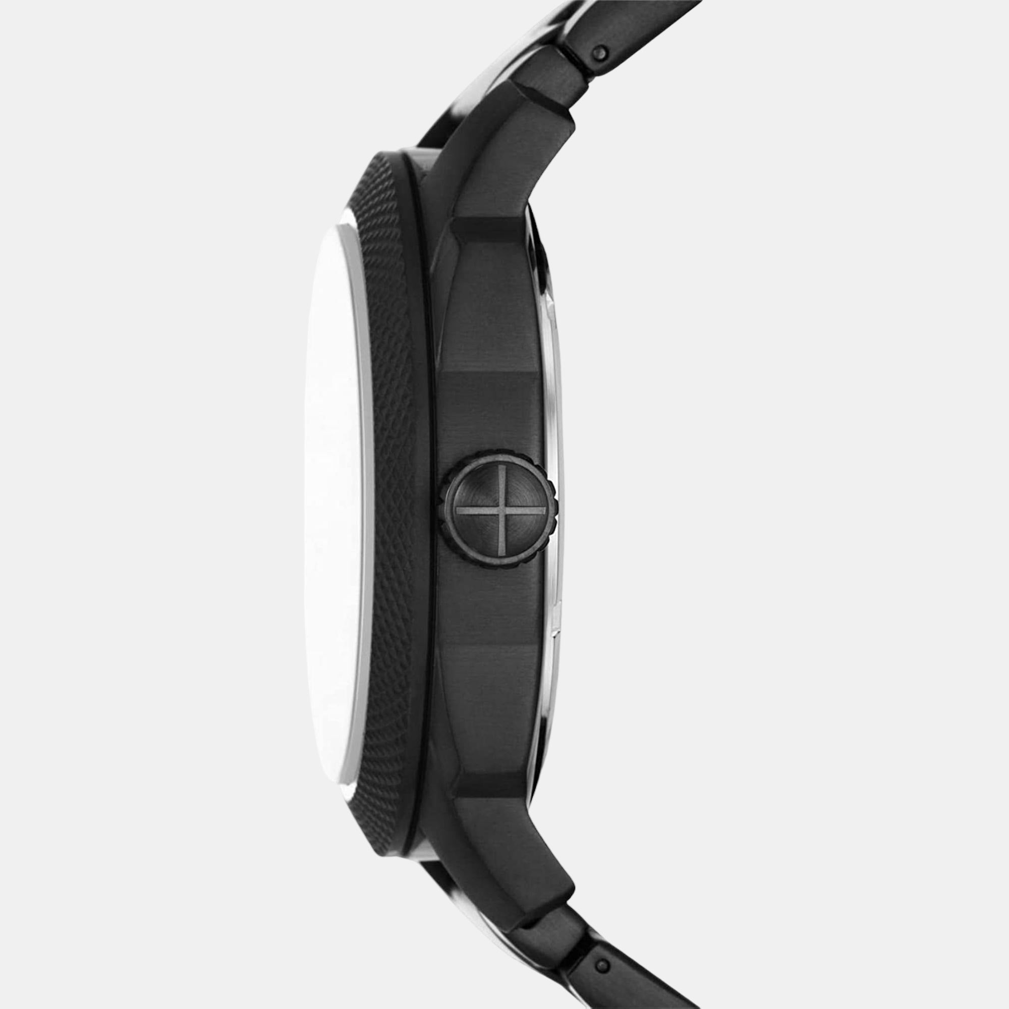 Machine Men Quartz Black Dial Analog Stainless Steel Watch FS5971