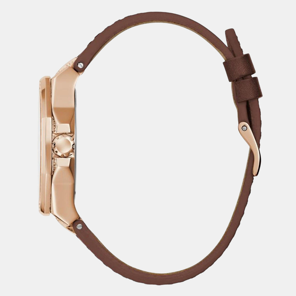 Insignia Women Quartz Rose Gold Dial Analog Leather Watch GW0547L2