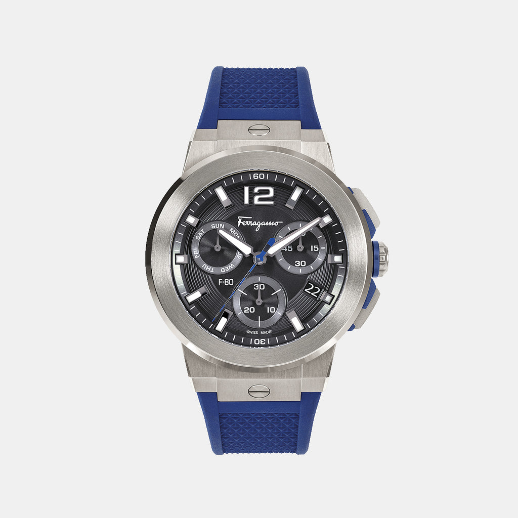 Ferragamo Round Black Chronograph watch