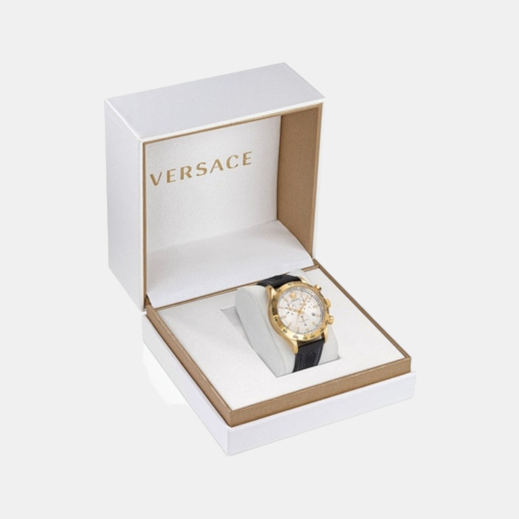 Hellenyium Men Quartz White Dial Chronograph Leather Watch VE2U00222