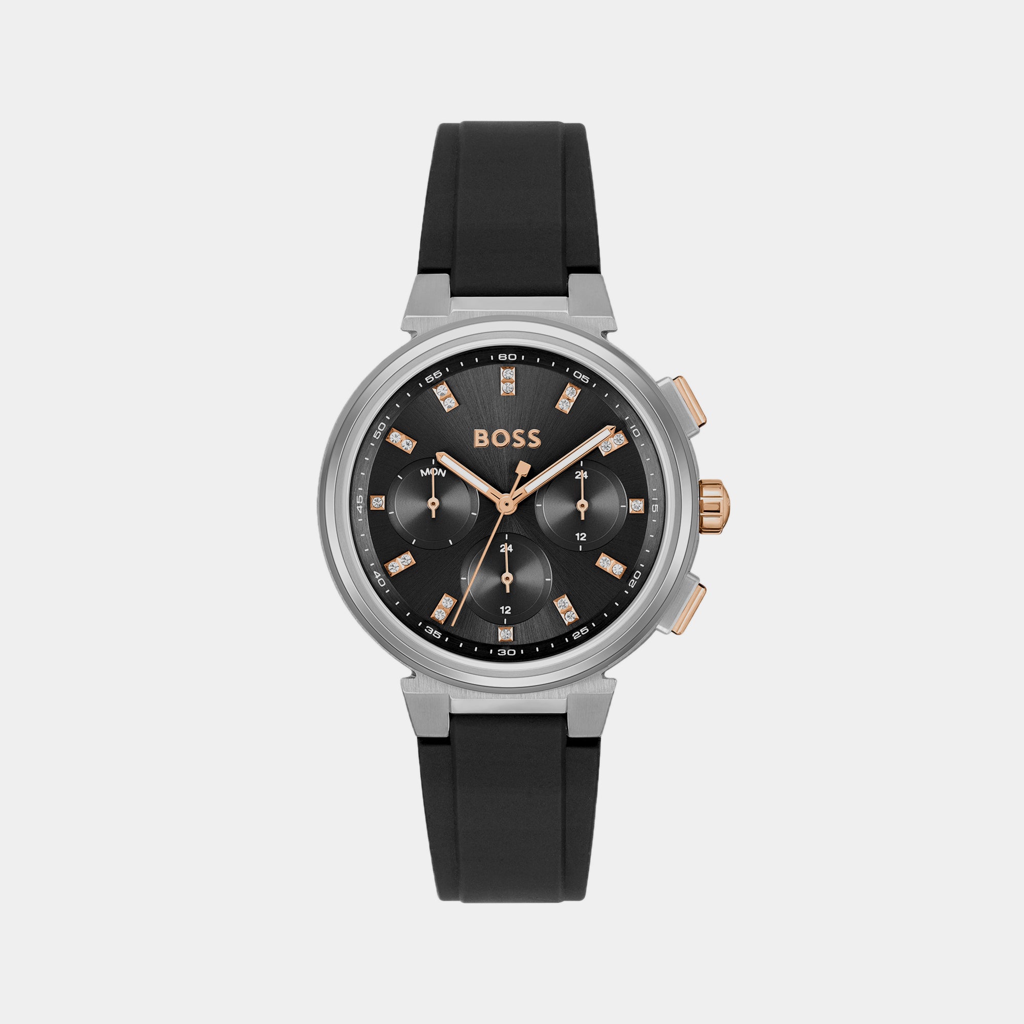 Boss Round Black Chronograph watch