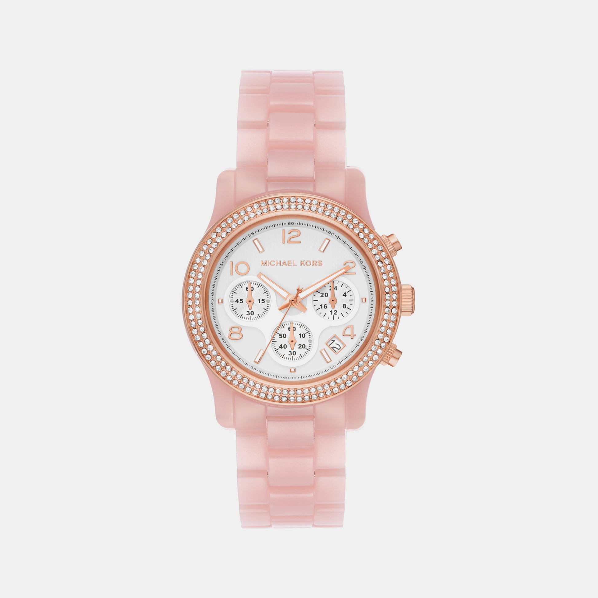 Female Runway Chronograph Blush Acetate Watch MK7424