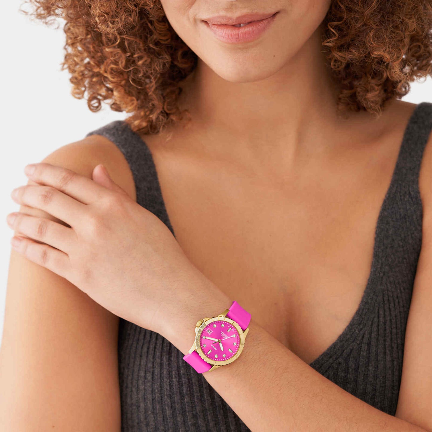 Female Pink Analog Silicone Watch ES5290