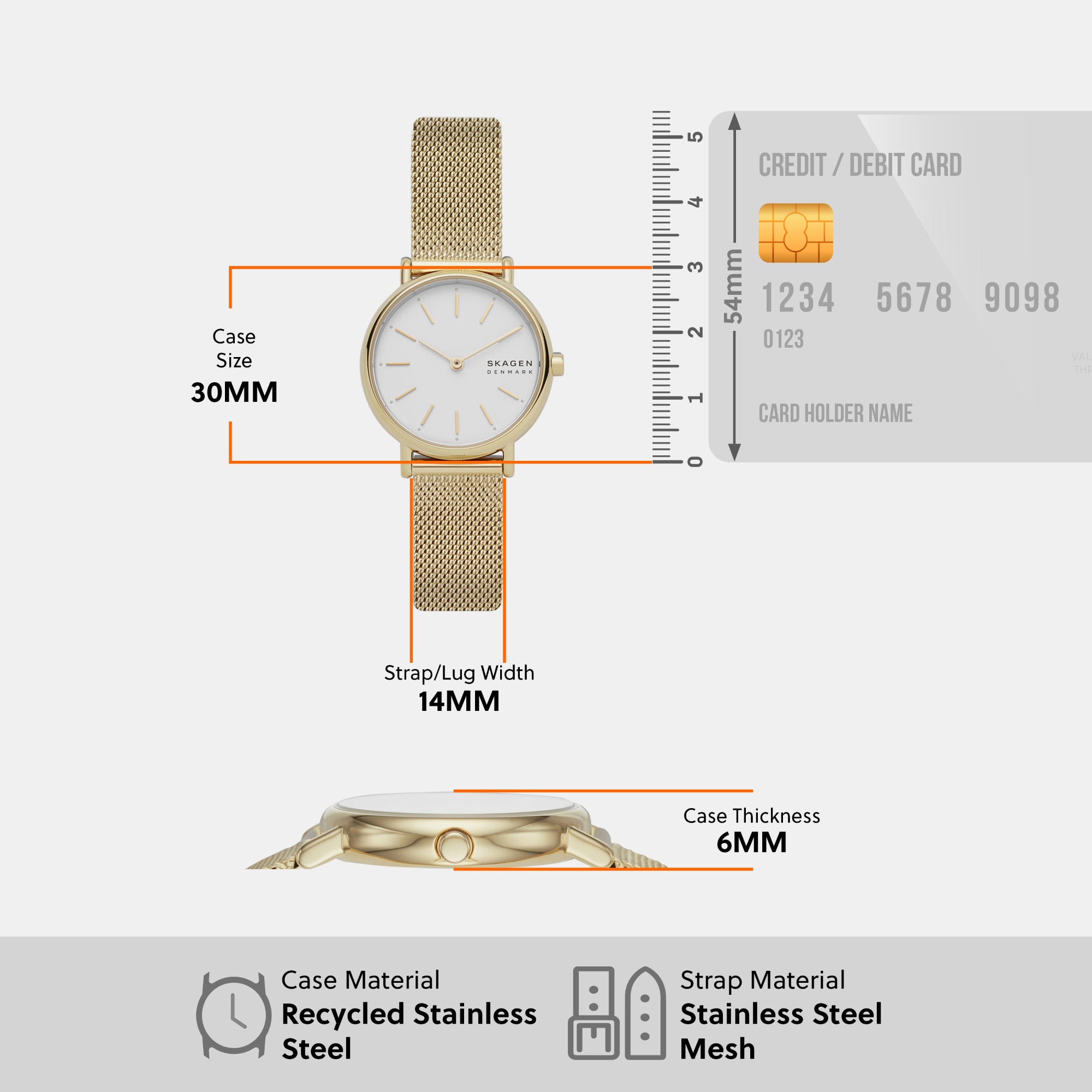 Signatur Lille Women Quartz White Dial Analog Mesh Watch SKW2693