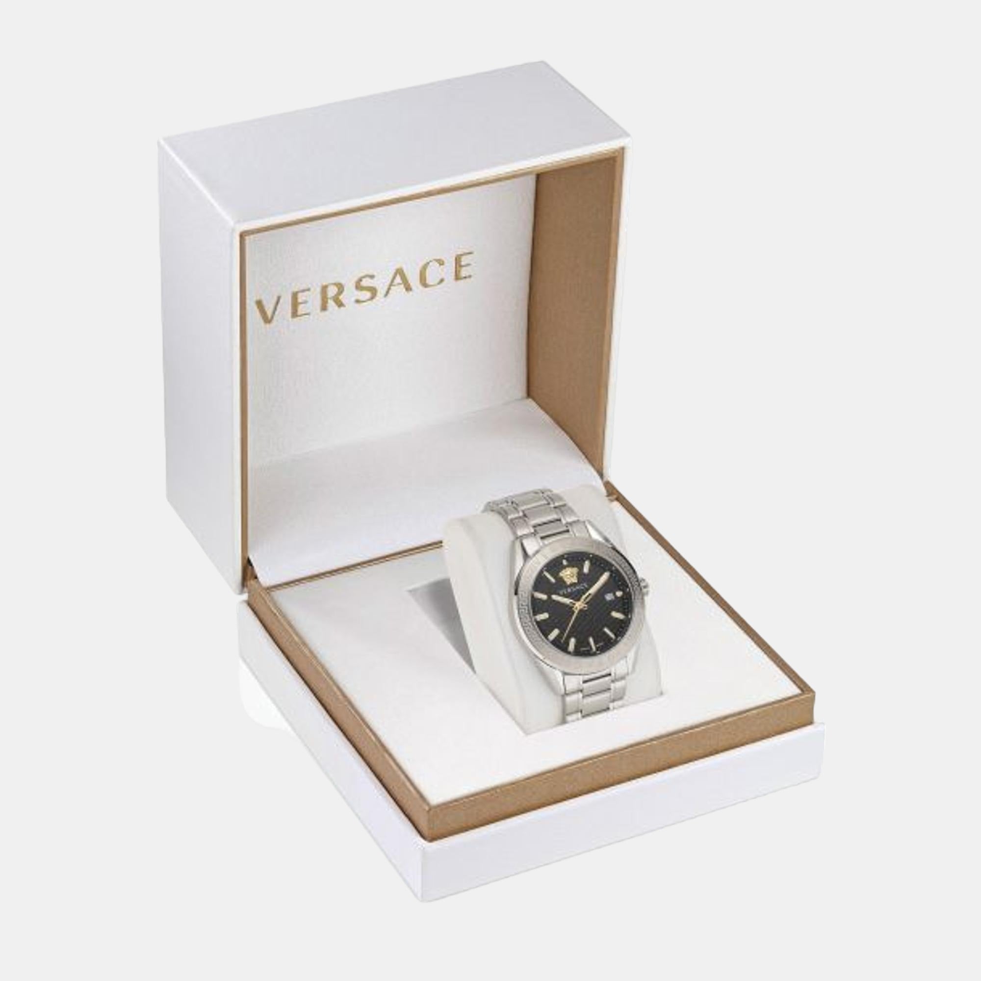 V-Code 3 H.(Wc-6A) Men Quartz Grey Dial Analog Stainless Steel Watch VE6A00323