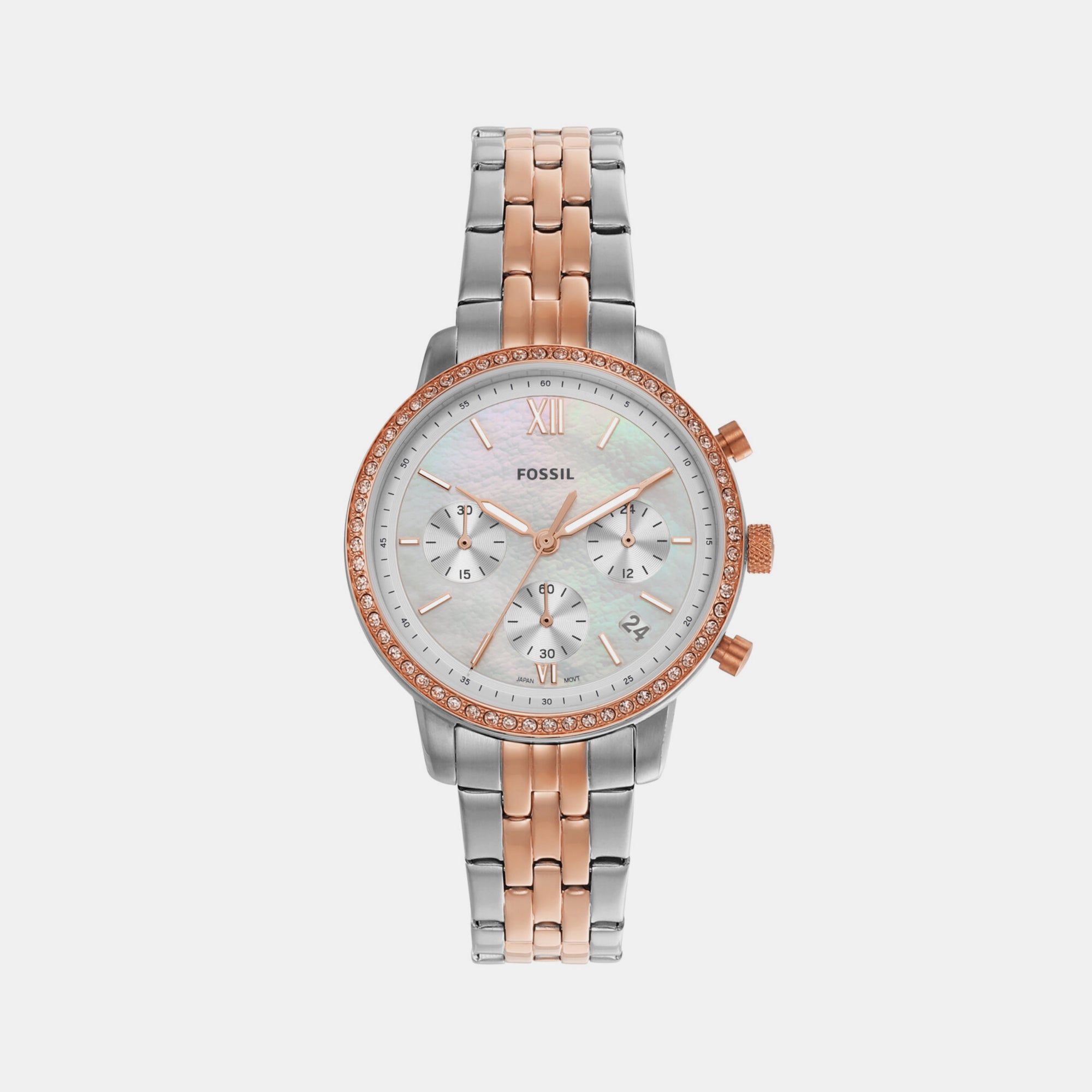 Fossil Round Mother Of Pearl Chronograph watch