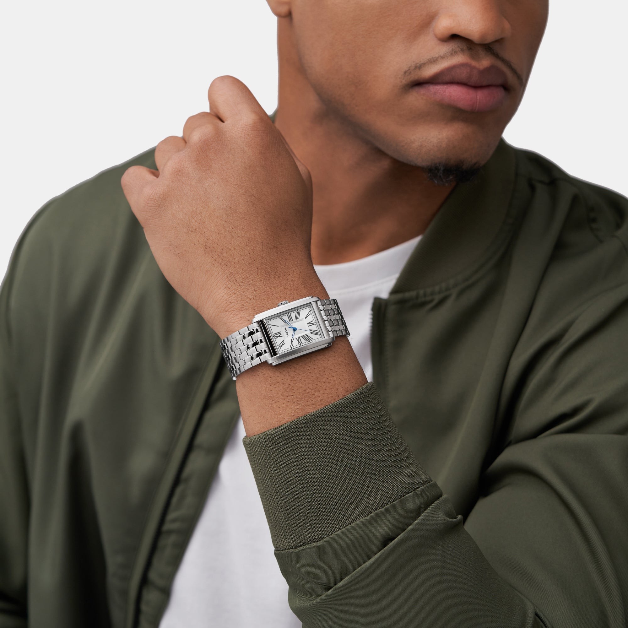 Fossil Rectangular Quartz Analog Men watch