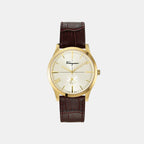 Ferragamo Round Champagne Analog watch