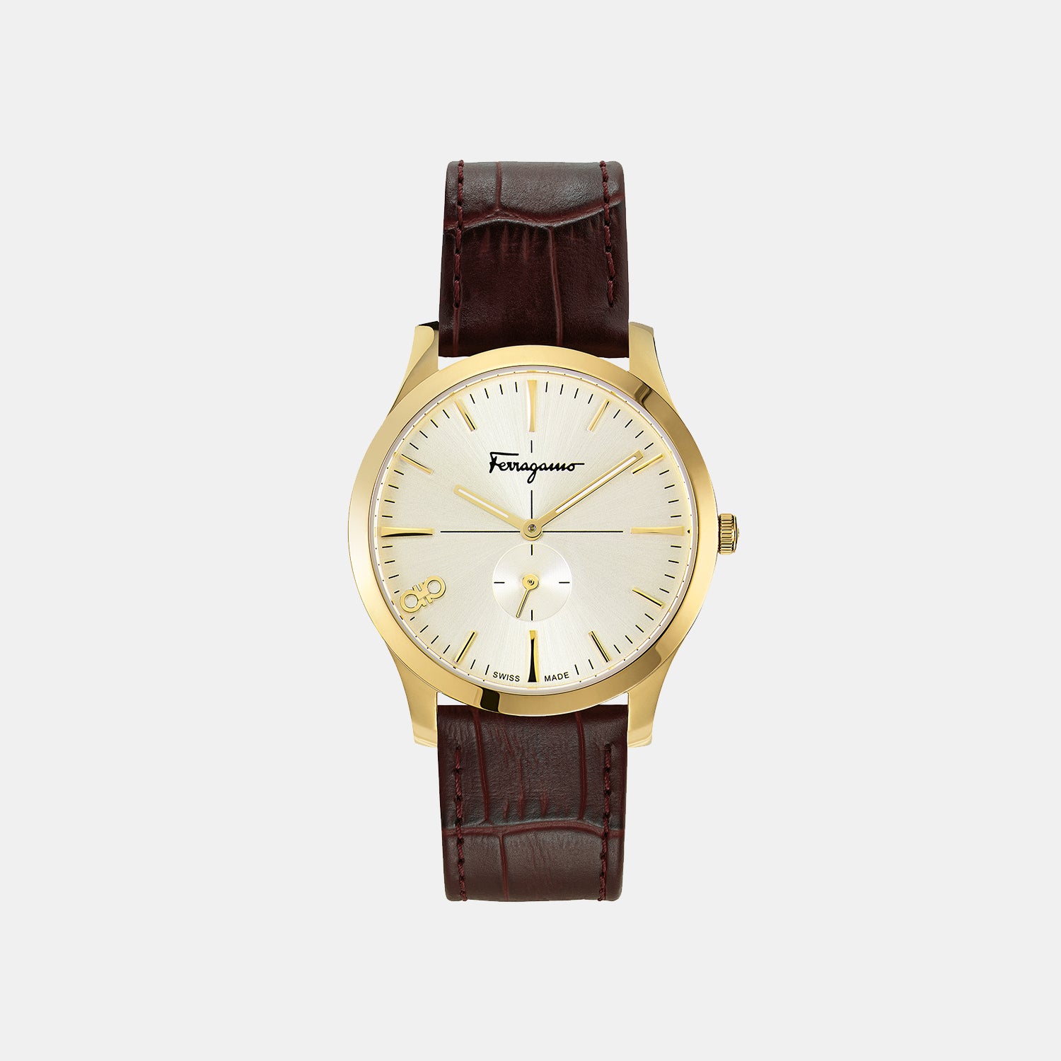 Ferragamo Round Champagne Analog watch