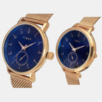 Fashion Couple Quartz Blue Dial Analog Brass Watch TW00PR293
