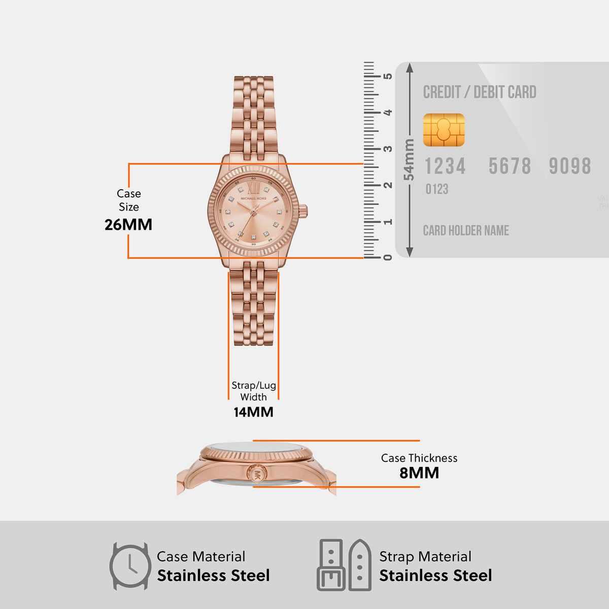 Michael Kors 30 mm Rose Gold Quartz watch
