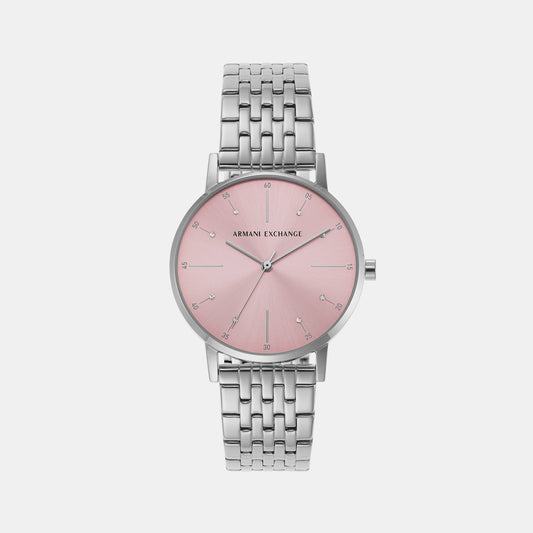 Female Pink Analog Stainless Steel Watch AX5591