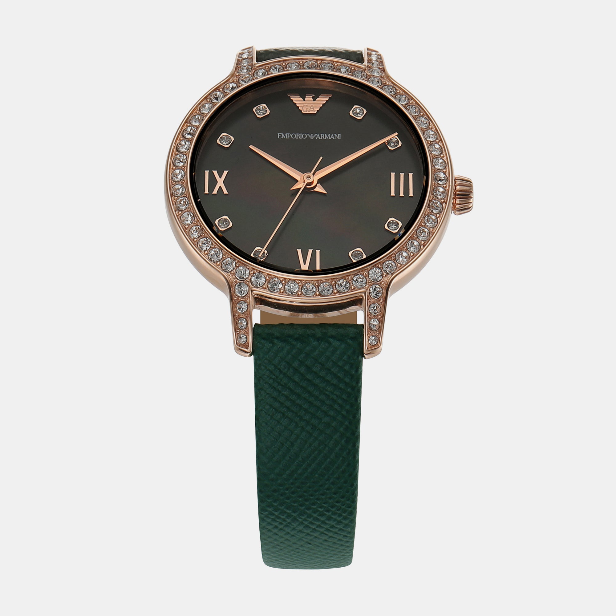 Female Green Analog Leather Watch AR11577 – Just In Time