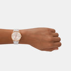 Armani Exchange Women Round Rose Gold watch