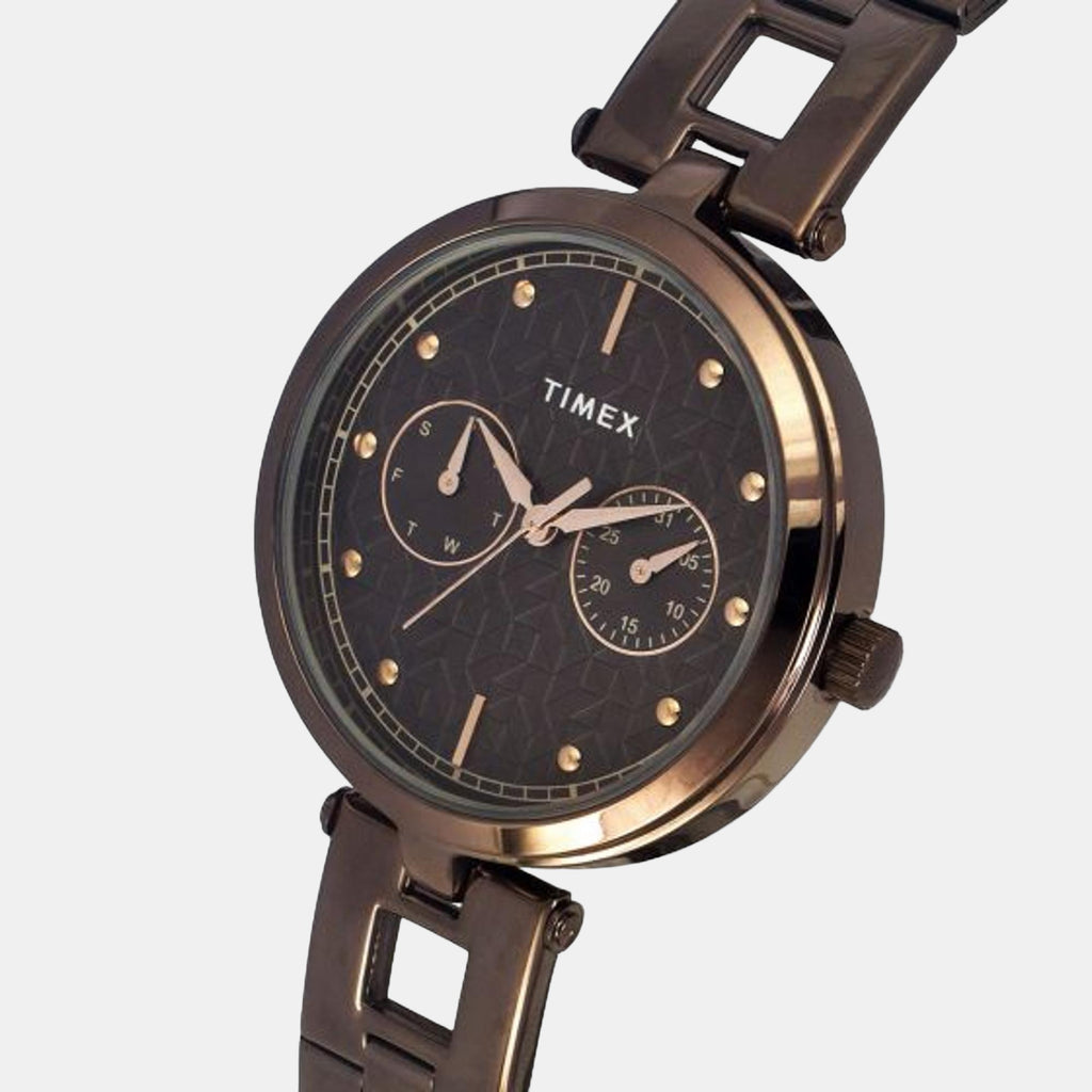 Women Quartz Brown Dial Analog Stainless Steel Watch TWEL16603
