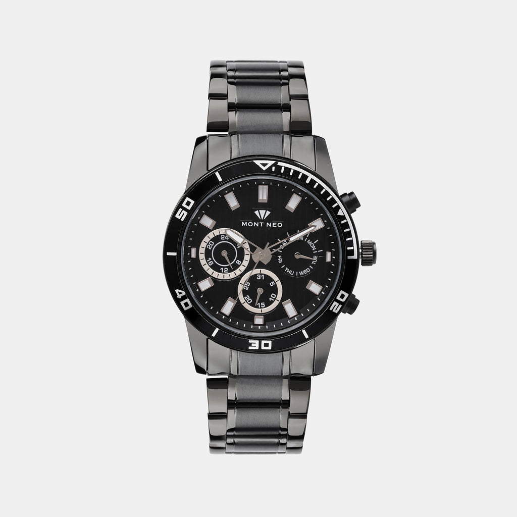Mont Neo Round Black Chronograph watch