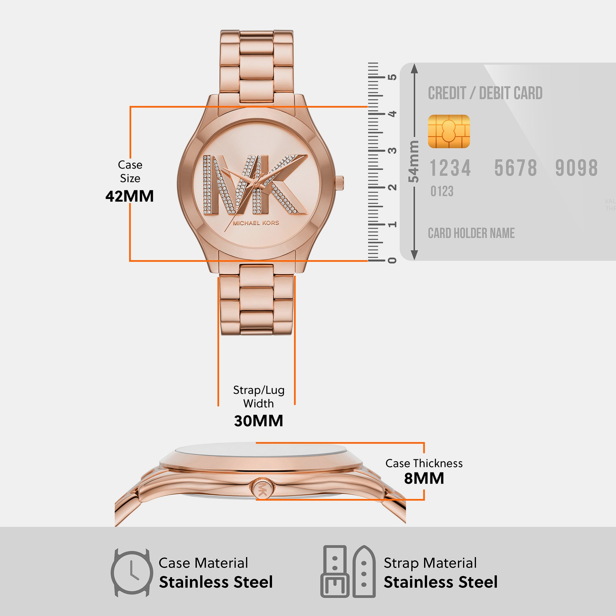 Michael Kors 42 mm Rose Gold Quartz watch