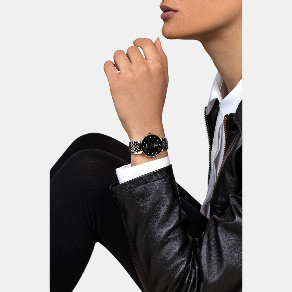 Florence Women Quartz Black Dial Analog Stainless Steel Watch R48913733