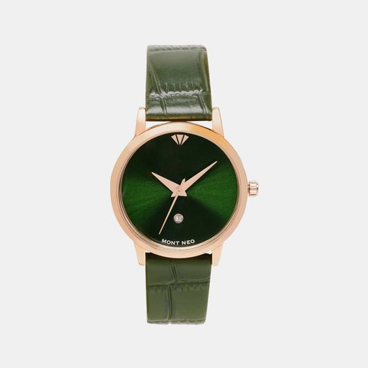Female Green Analog Leather Watch L1034E-L3314