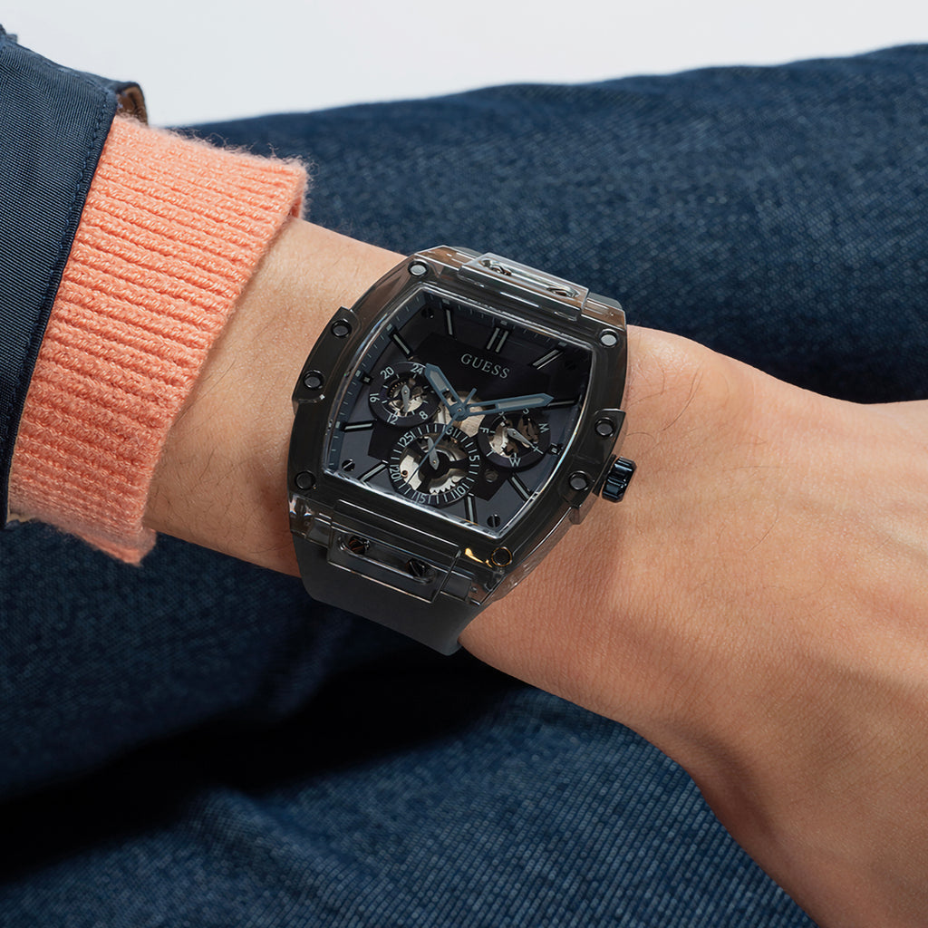 Men Quartz Blue Dial Chronograph Silicone Watch GW0203G9