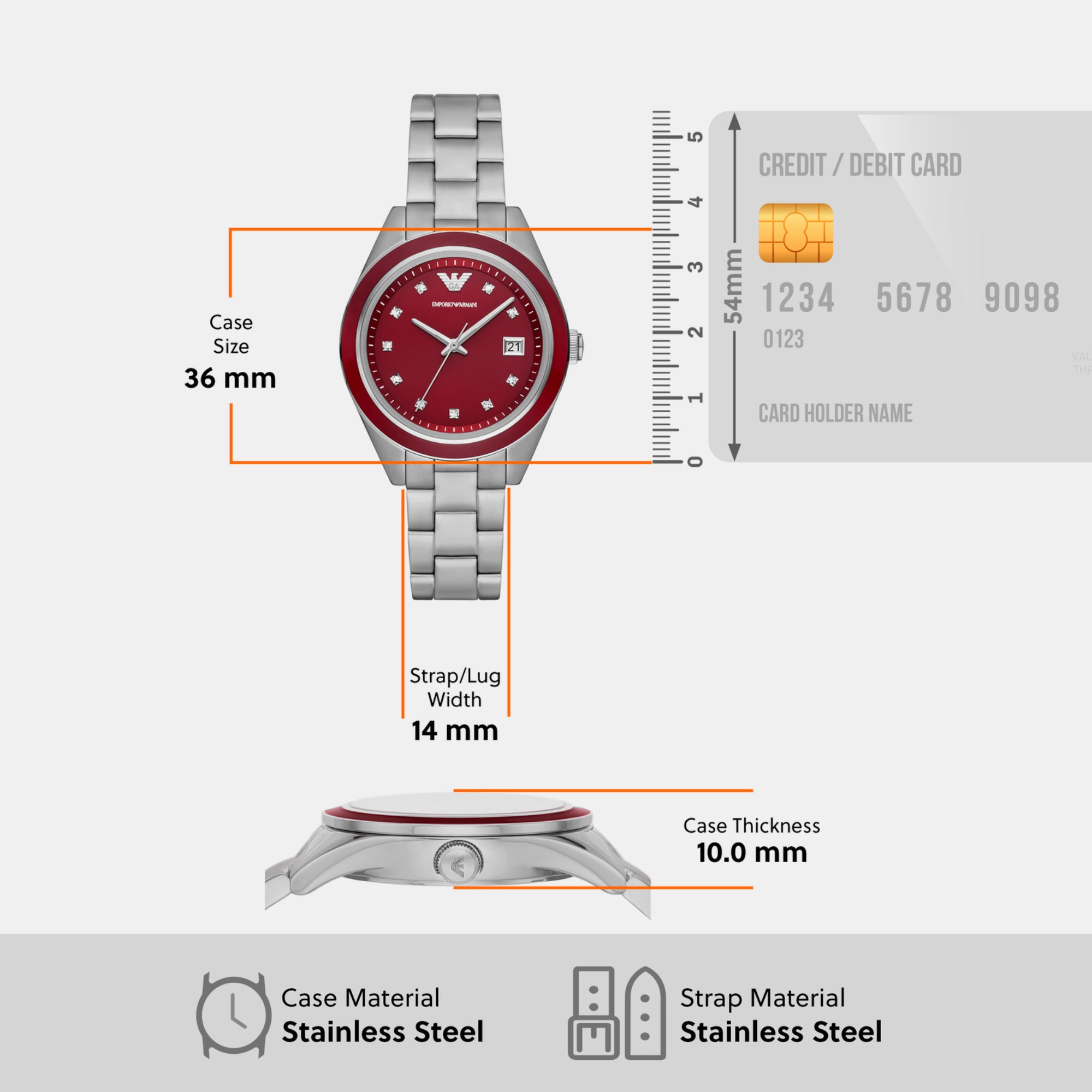 Emporio Armani Stainless Steel Round watch