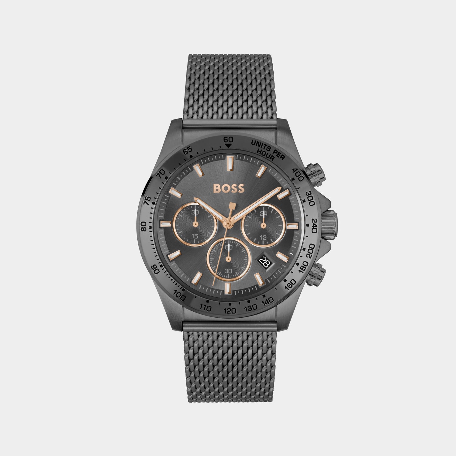 Hero Male Grey Chronograph Mesh Watch 1514021