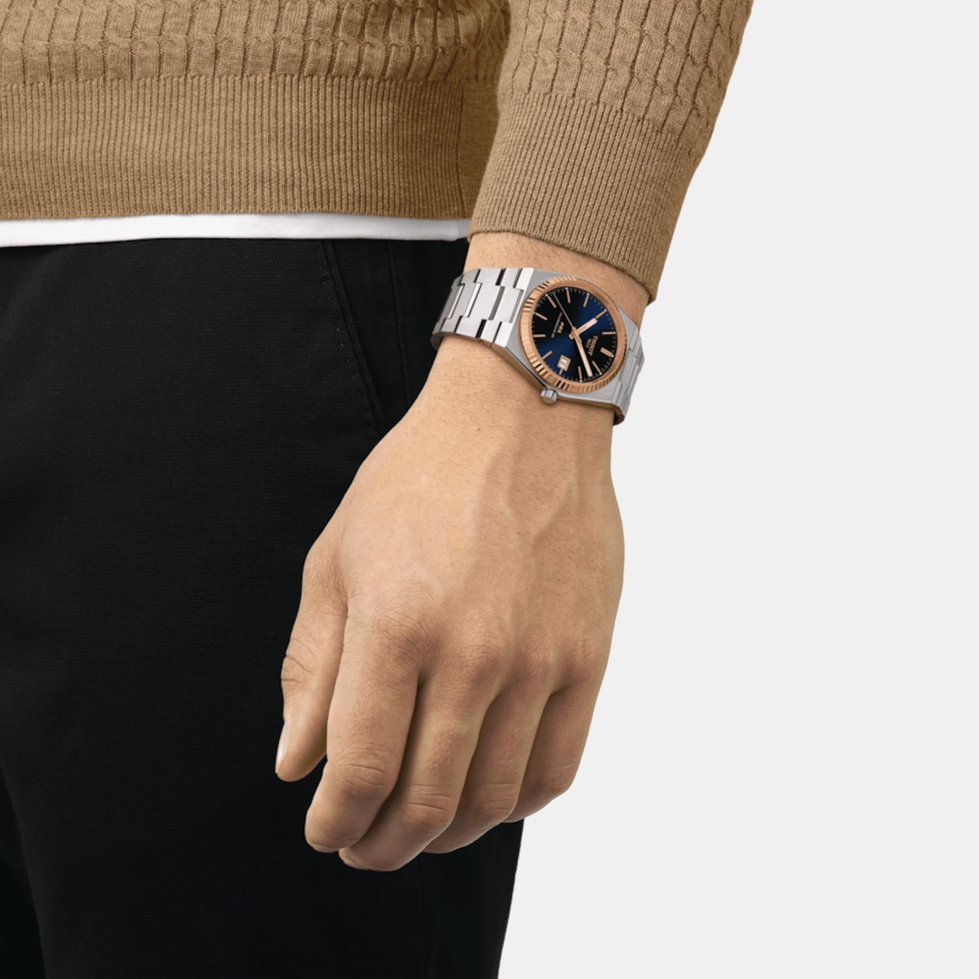 PRX Gold Men Automatic Graded Blue-Black Dial Analog Stainless Steel Watch T9314074104100