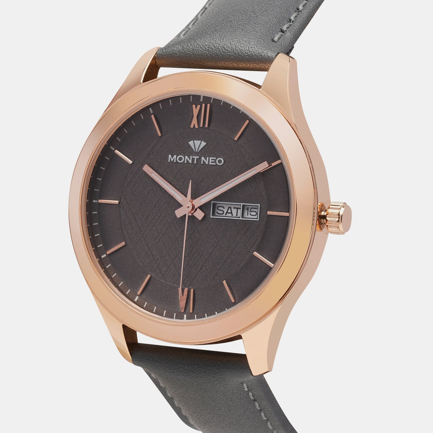 Modern Grey Analog Male Leather Watch 8009D-L3315