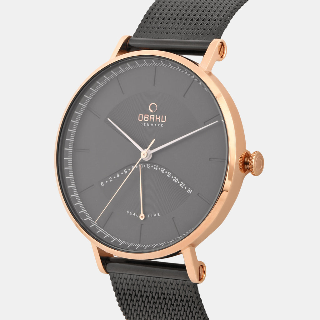 Obaku Men Round Black watch