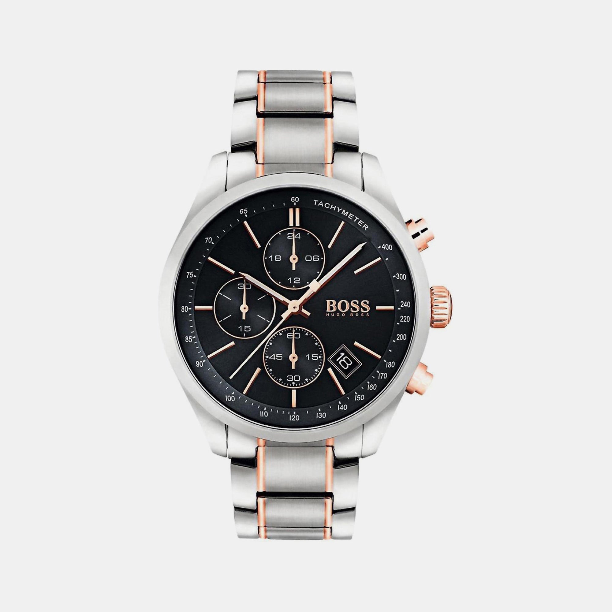 Boss Round Black Chronograph watch