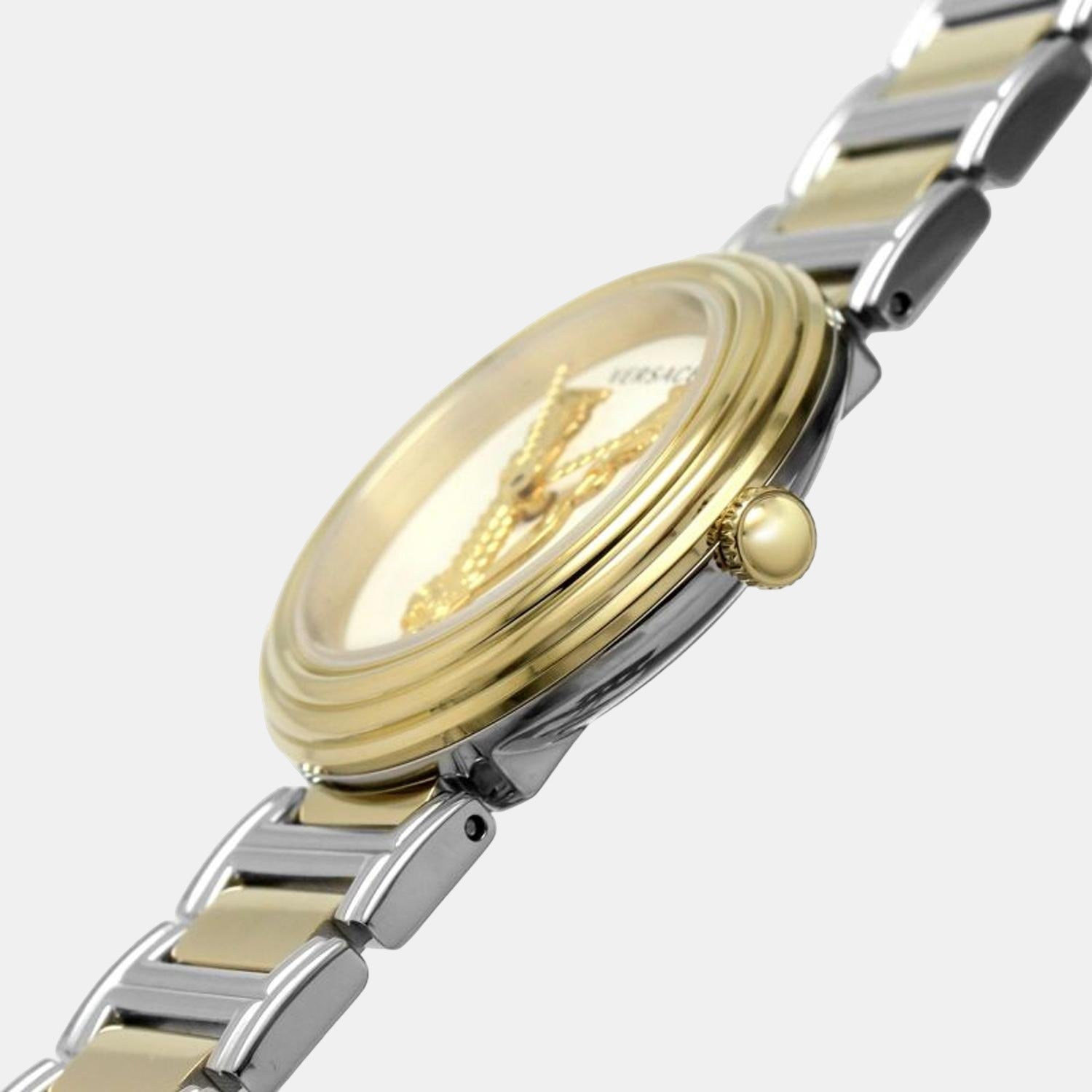 Women Quartz White Dial Analog Stainless Steel Watch VET300721